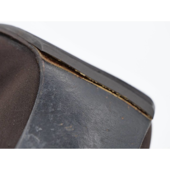 Stuart Weitzman Pumps Womens 7.5 Brown Fabric Square Toe Career Heels Slip On - Picture 12 of 14